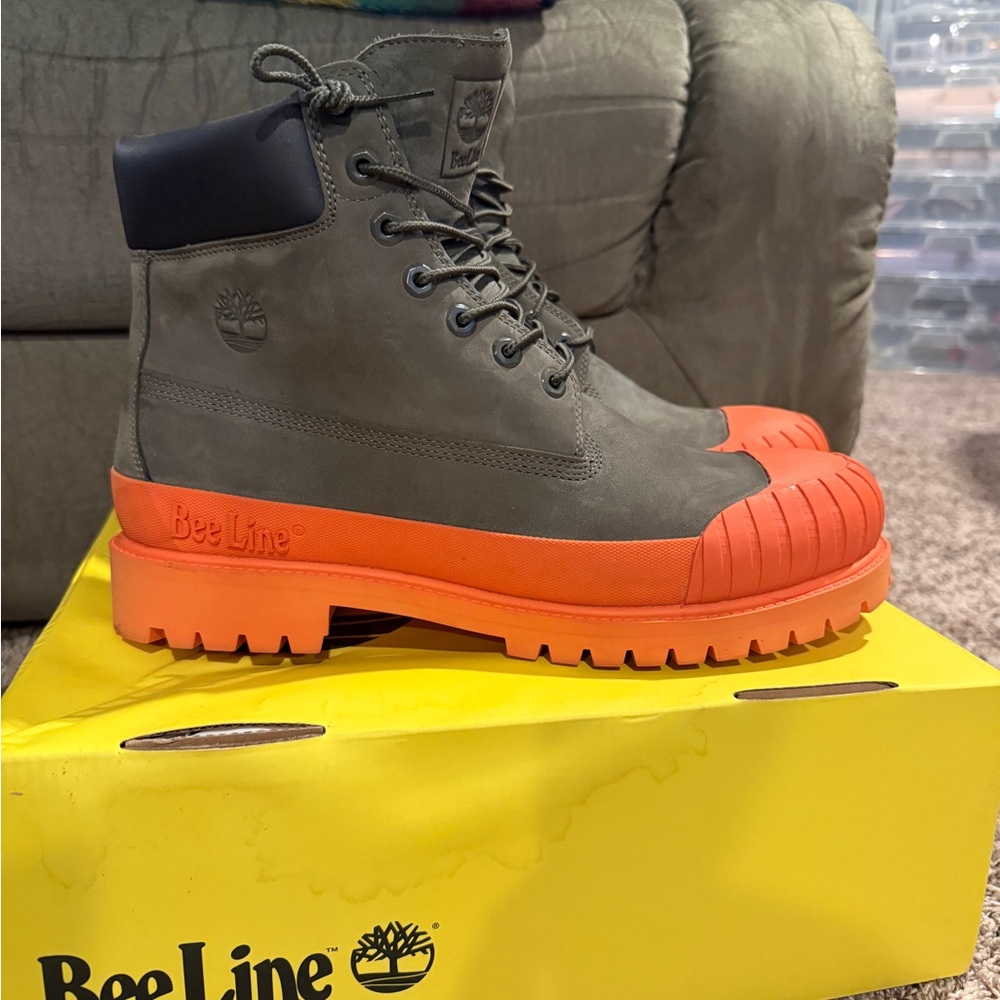 Timberland Men's Boots in Olive and Orange
